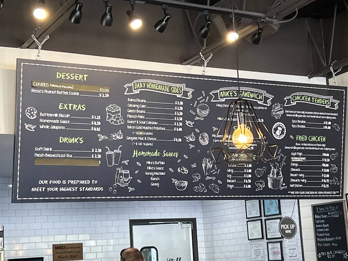 Menu at Mike's Chicken restaurant, Dallas, Forest Ln