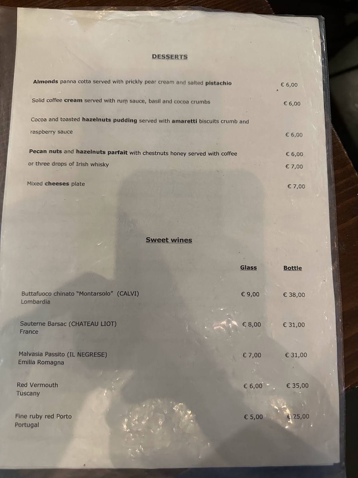 Menu di Mezzè 