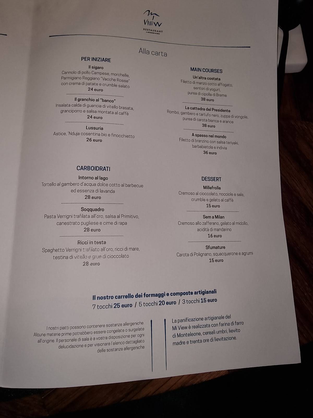 Menu di Mi View 