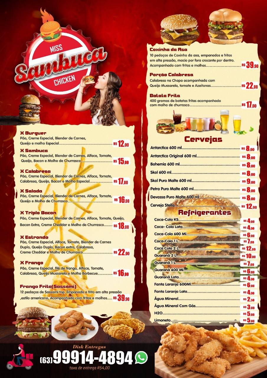 Miss Sambuca cardápio