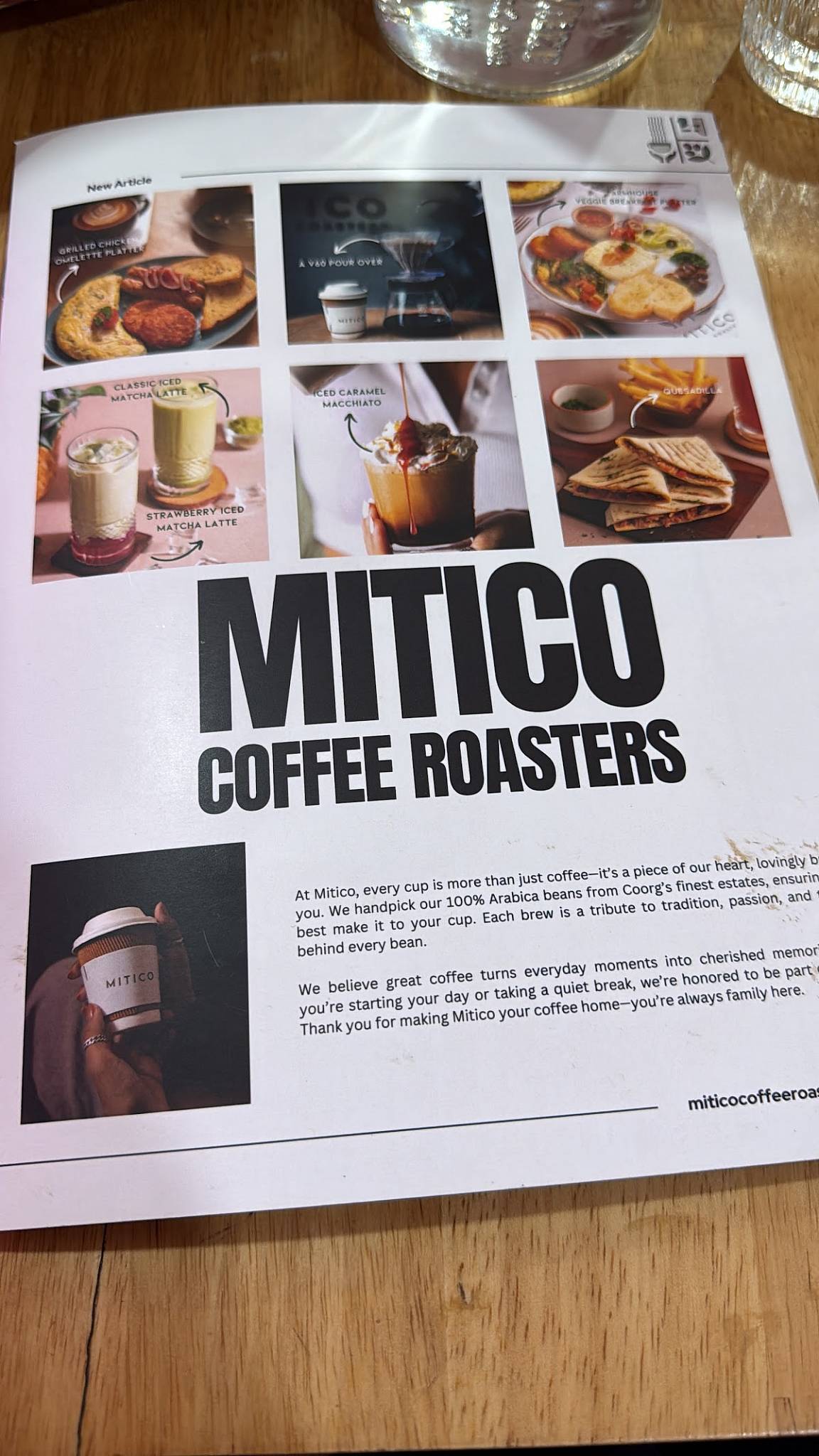Mitico Coffee Roasters menu