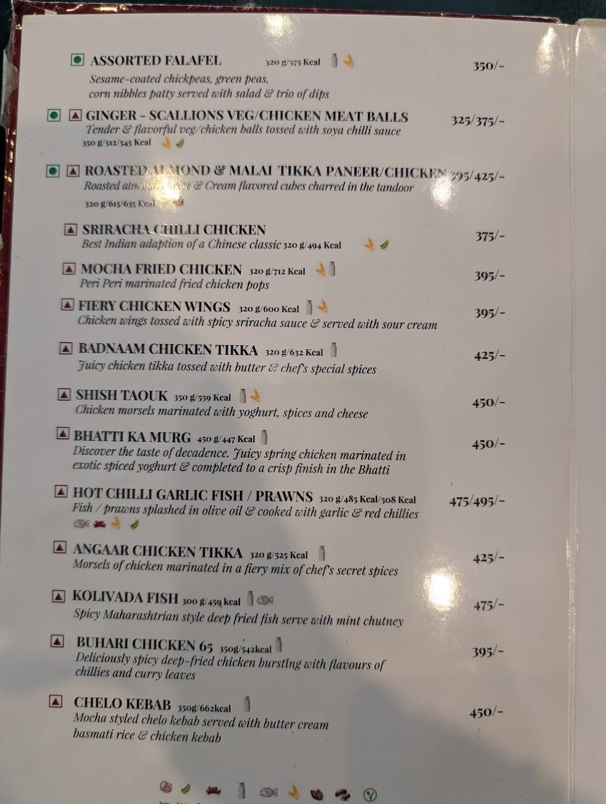 Mocha Cg Road menu