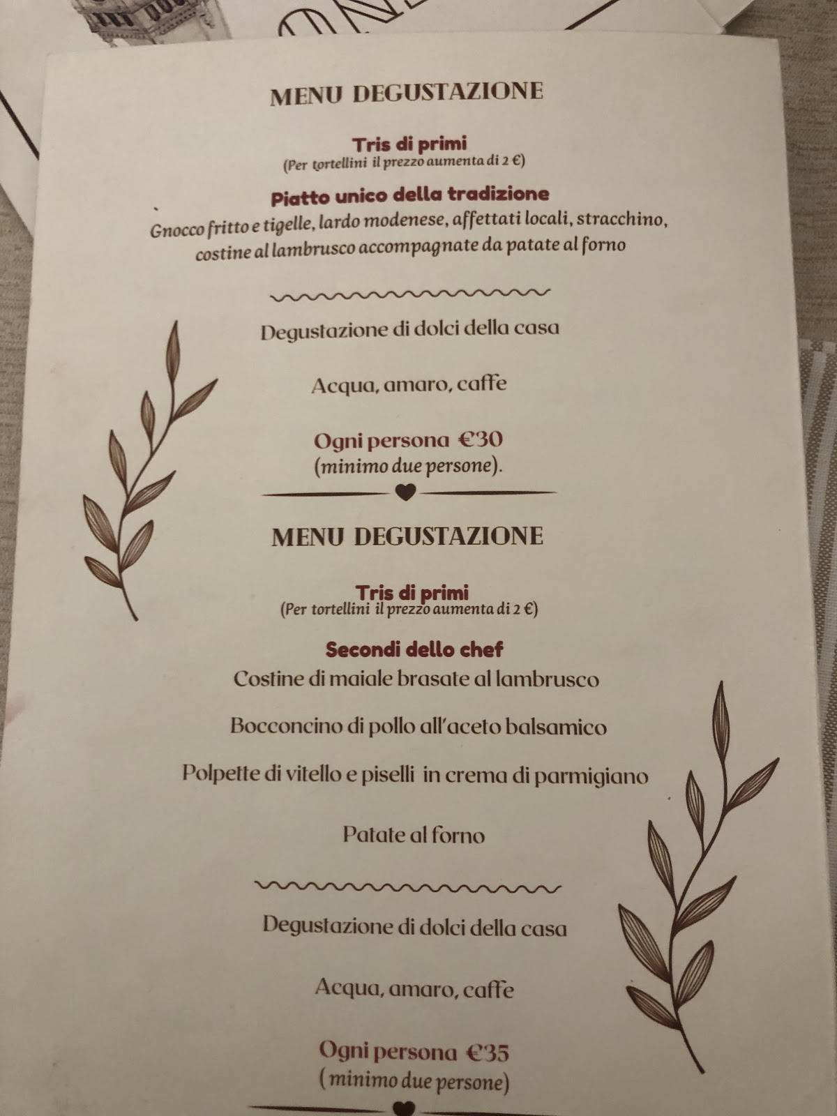 Menu di Mi Piace Trattoria 