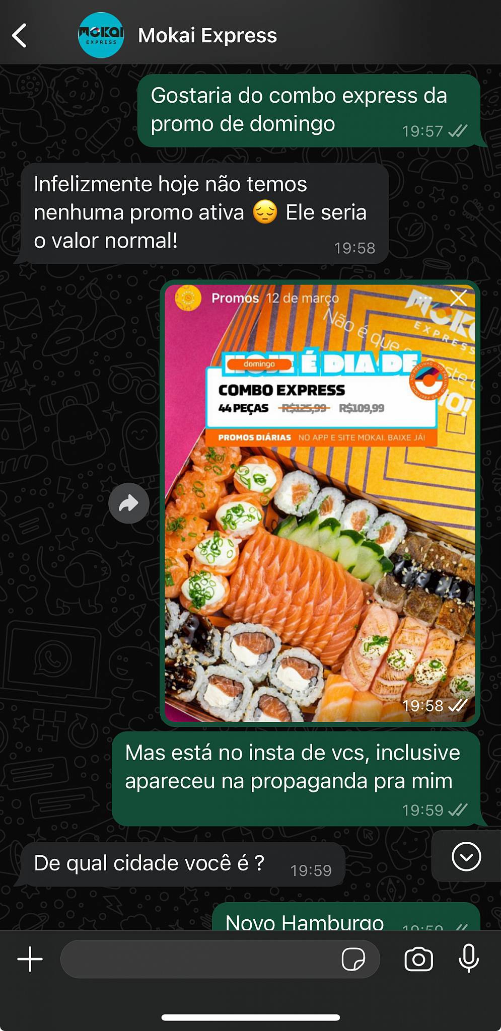 Mokai Sushi Lounge Bar cardápio