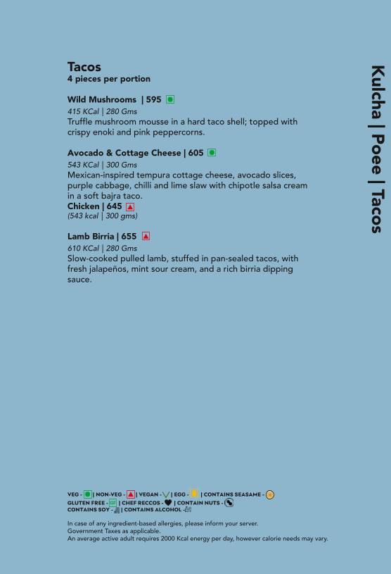 Monkey Bar menu