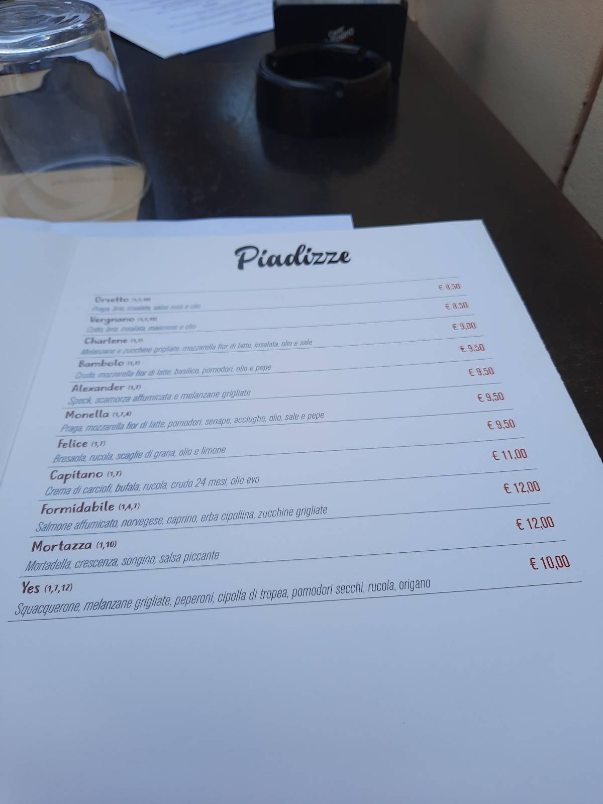 Menu di Altrove 