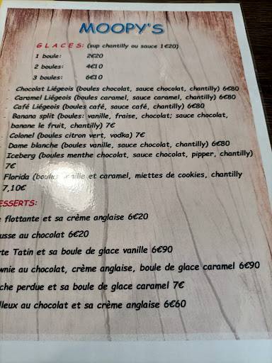 Menu de Moopy'S Bay Parthenay