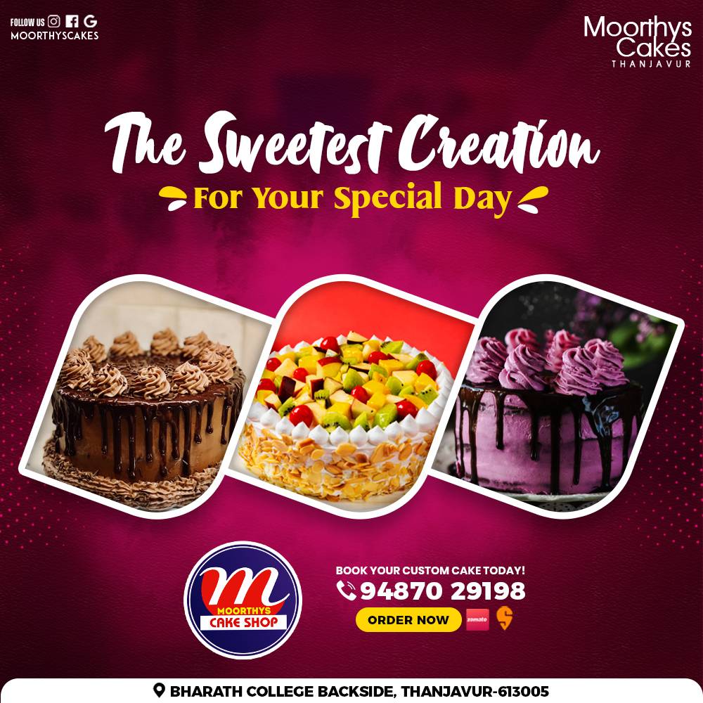 Moorthys Cake Shop menu