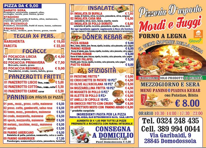 Menu di Mordi e Fuggi 