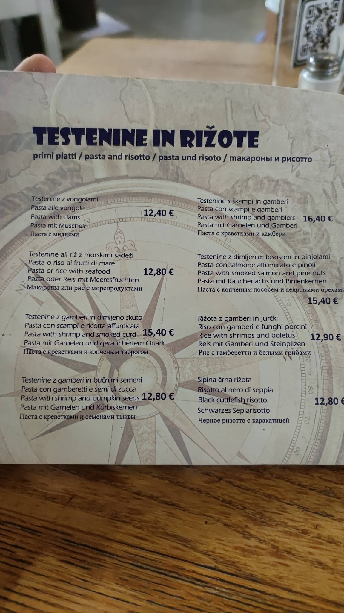 Menu di Mornarček, ribja kantina - fish house 