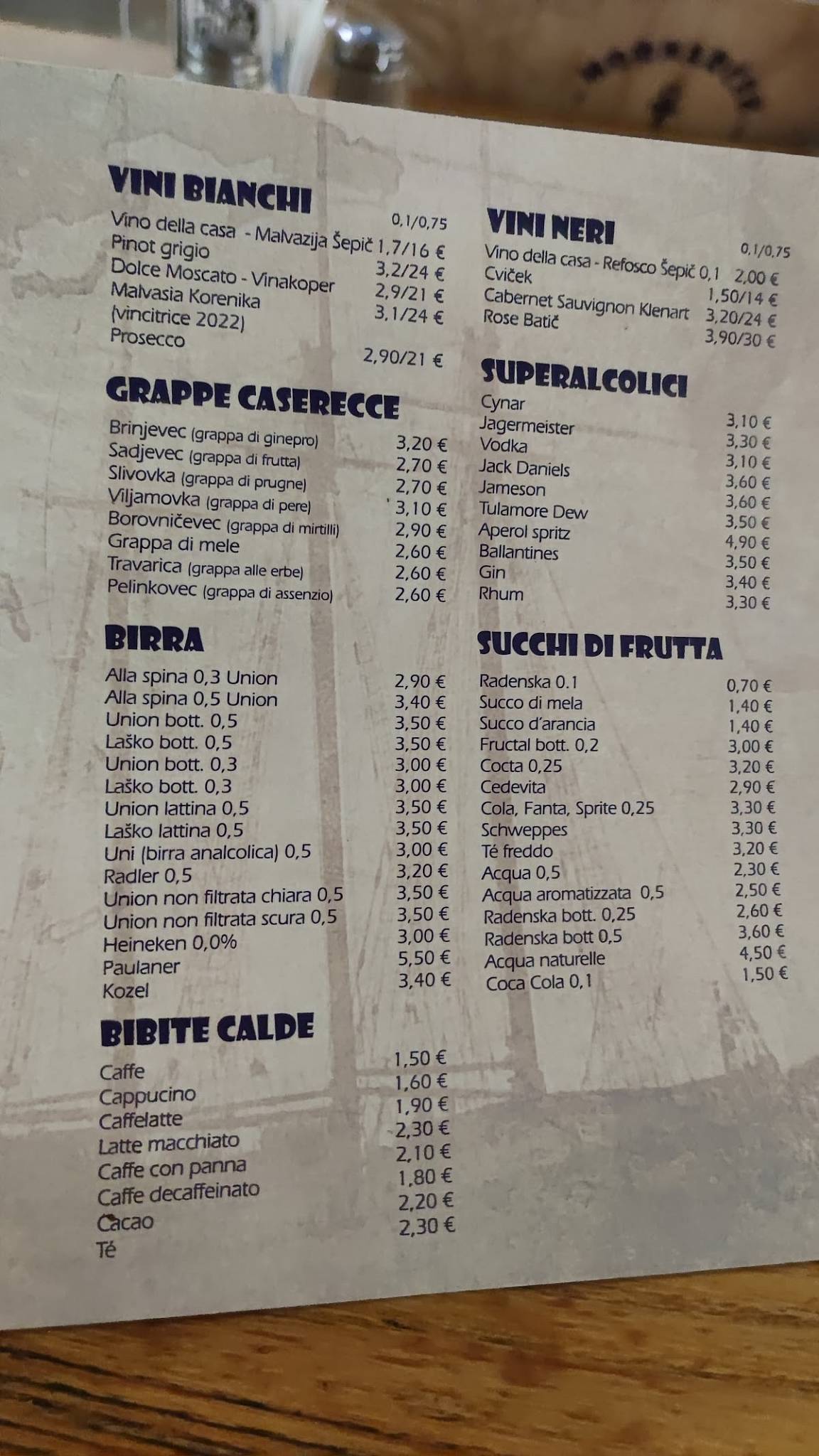 Menu di Mornarček, ribja kantina - fish house 