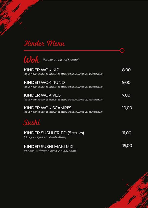 Menu de Moshi Sushi Wok & grill