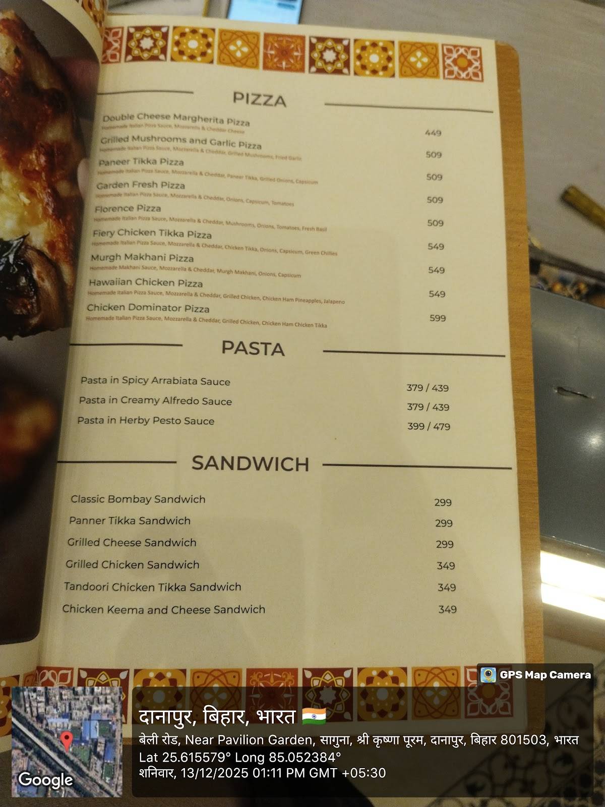 Motu Seth Restaurant menu