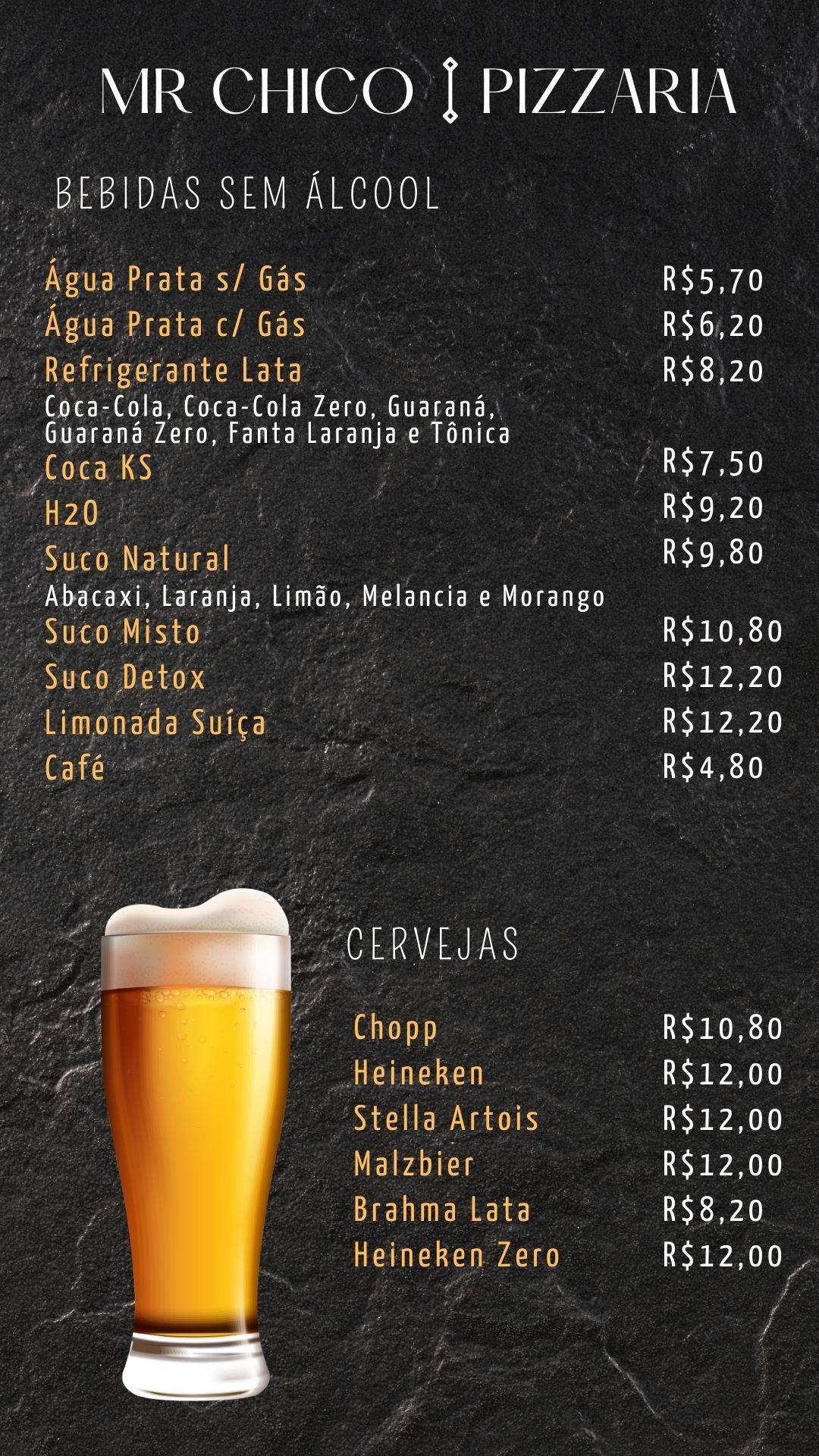 Restaurante Mr. Chico cardápio