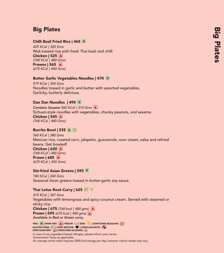 Monkey Bar menu