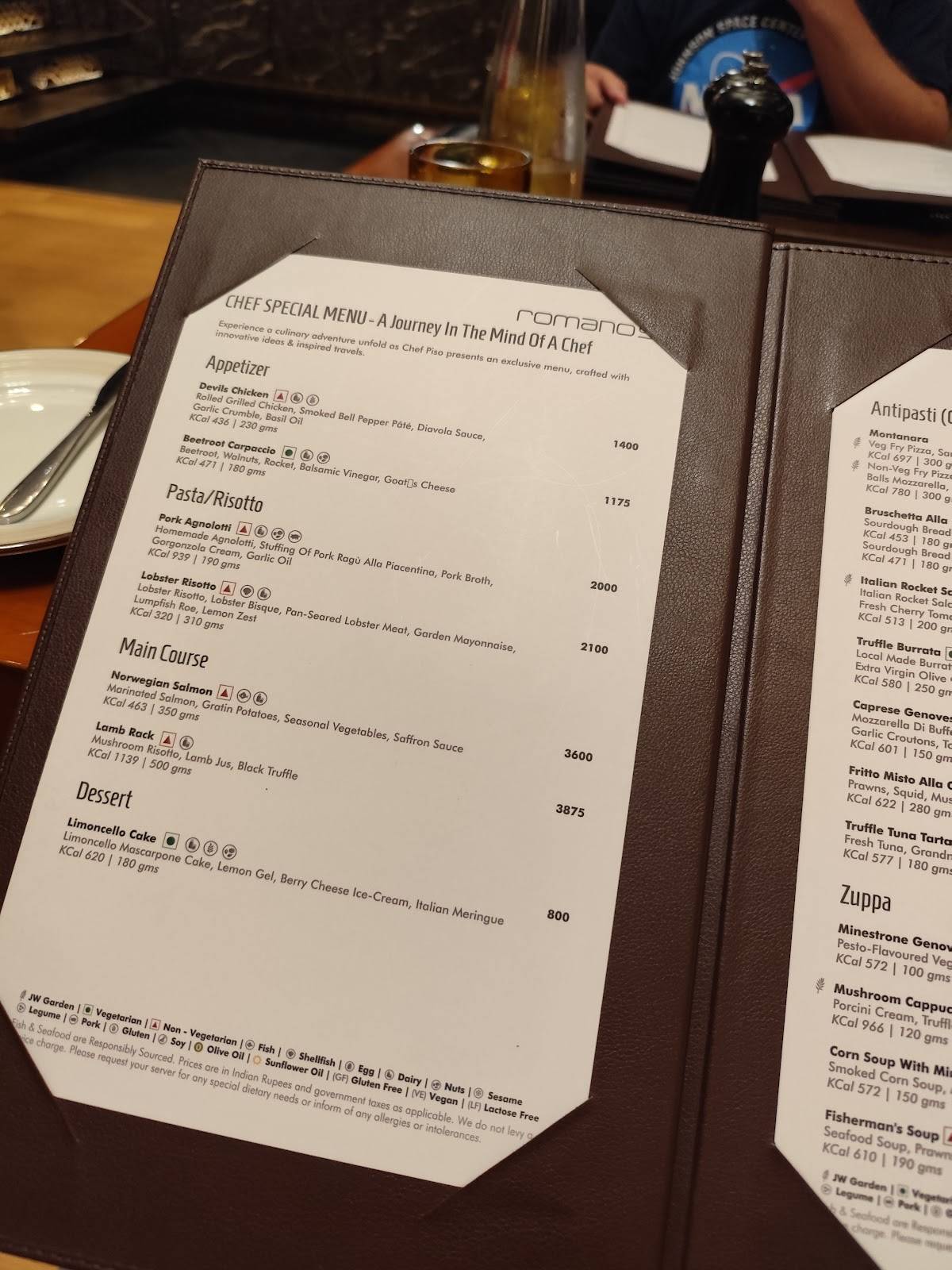 Romano's menu
