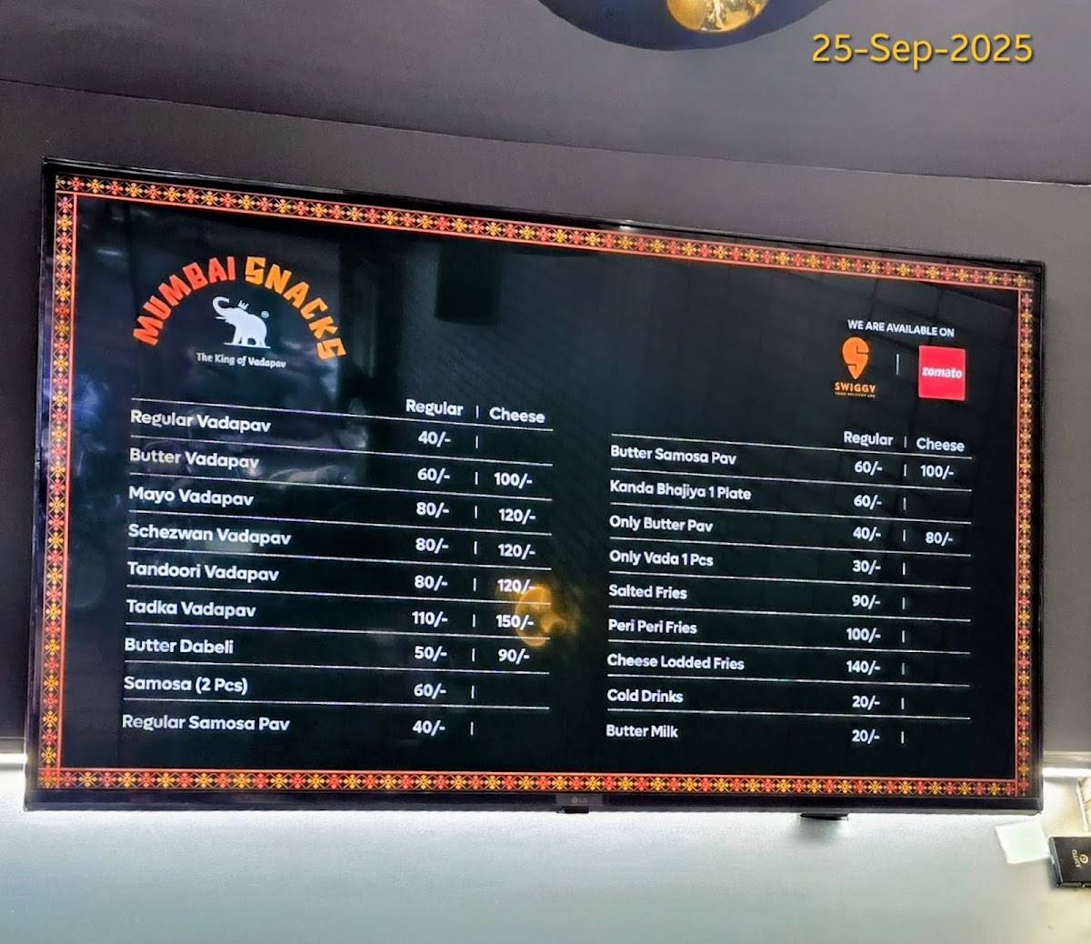 Mumbai Snacks Best vadapav in Rajkot menu