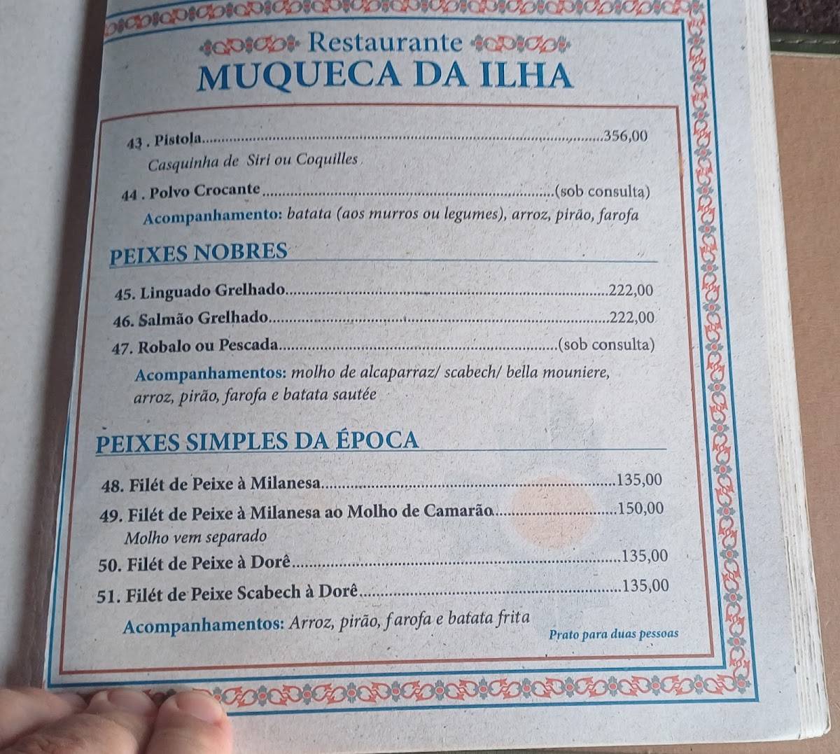 Muqueca da Ilha cardápio