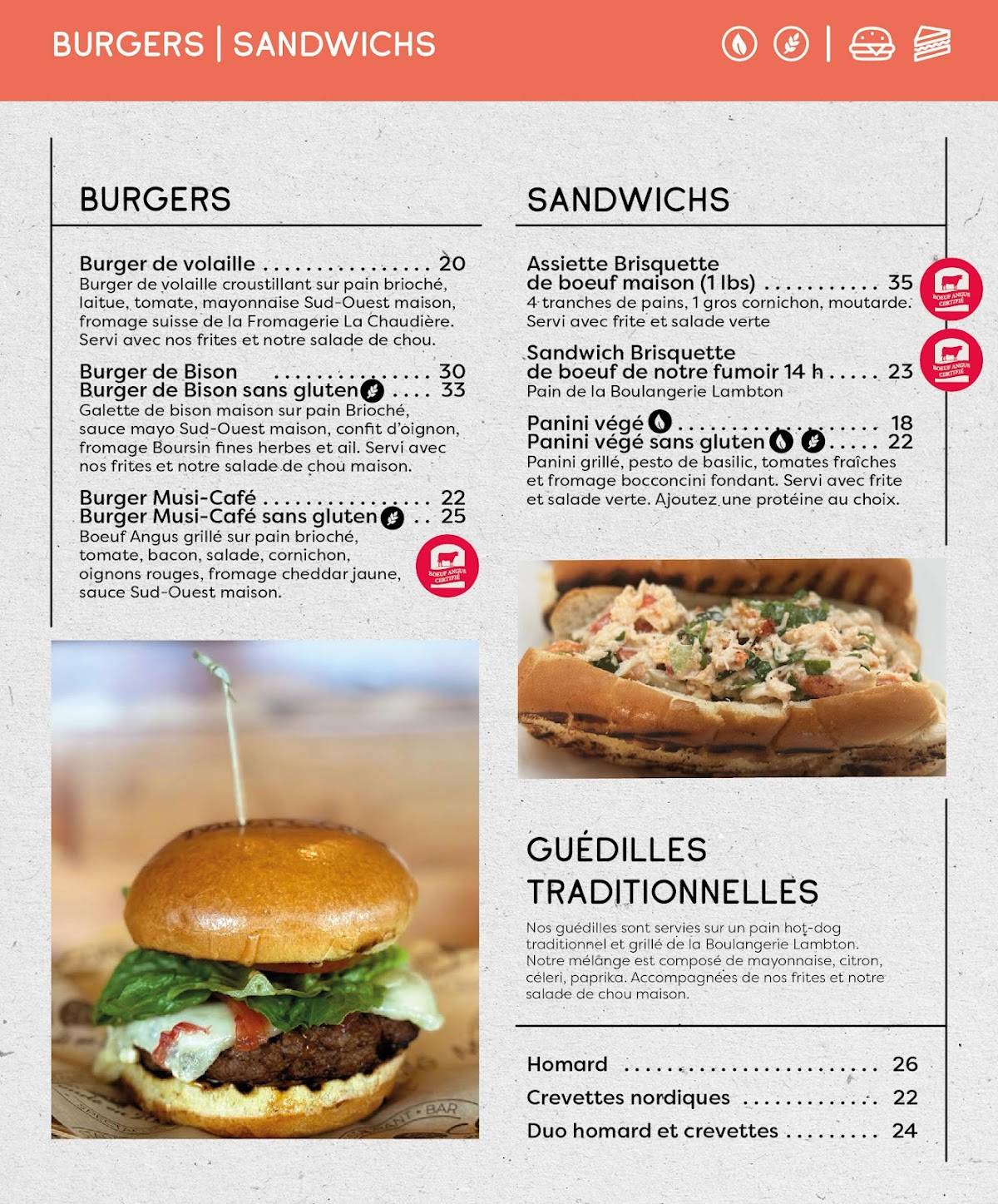 Menu de Musi-Café