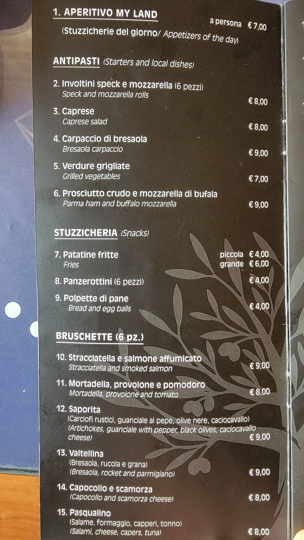 Menu di My Land Coffè Drink & Local Food 