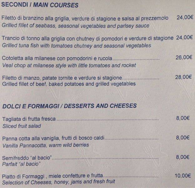 Menu di Concordia Restaurant 