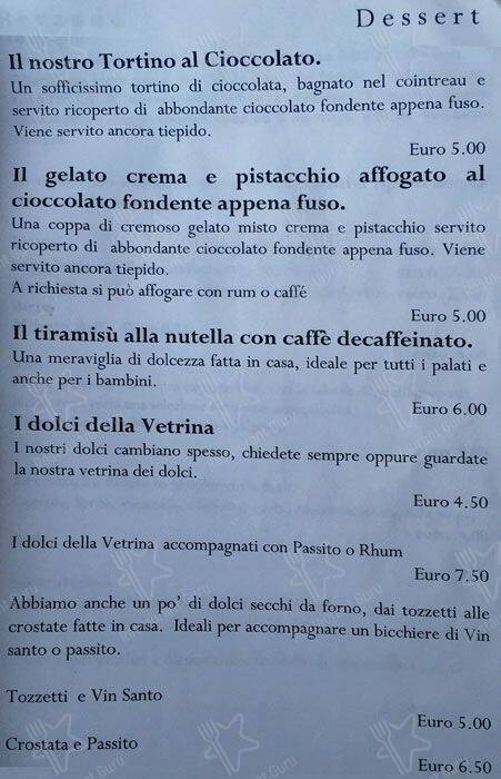 Menu di Noi Nuova Osteria Italiana 