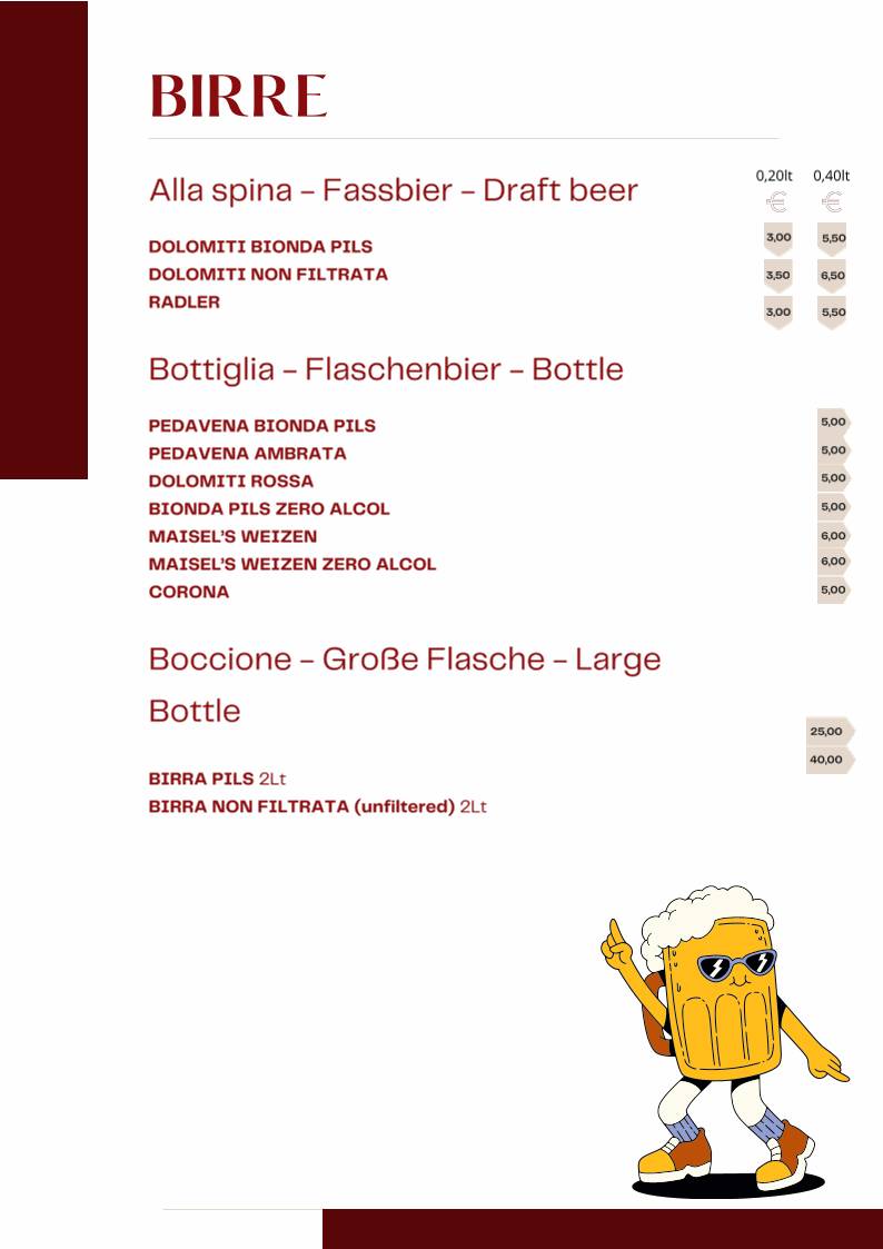 Menu di Ristorante Pizzeria Villa Cian 