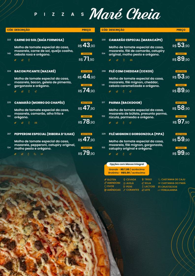 Nalu Pizzas Cocó cardápio