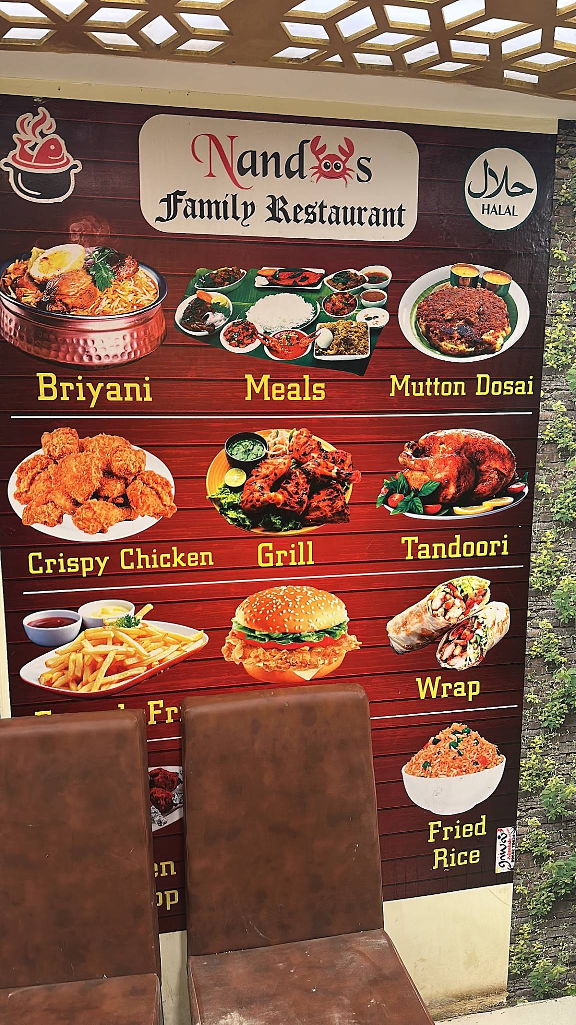 Nandoos Restaurant menu