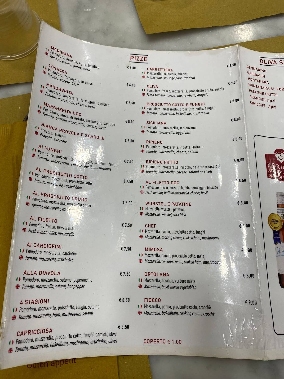 Menu di Oliva 