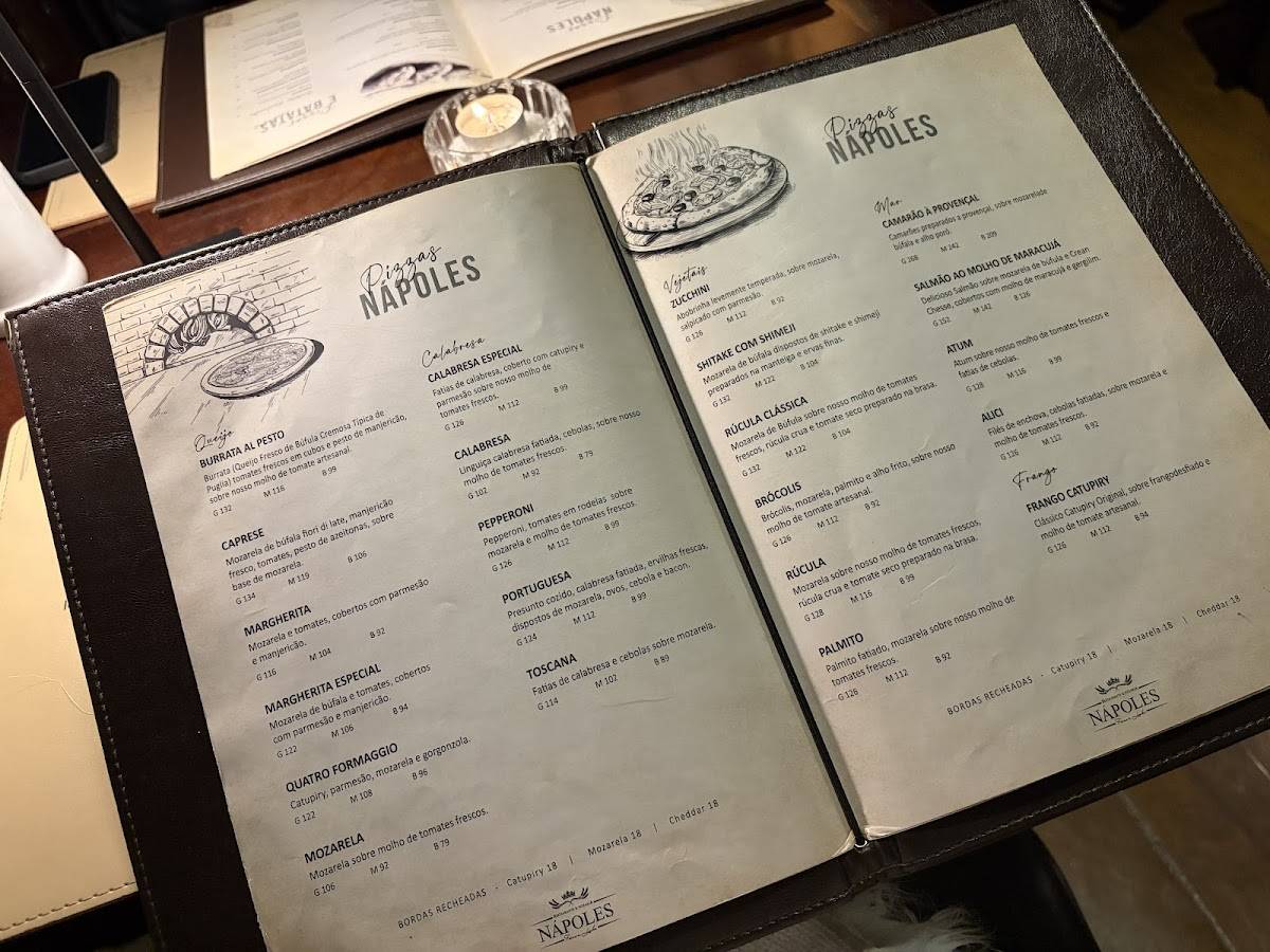 Nápoles Pizzaria e Restaurante cardápio