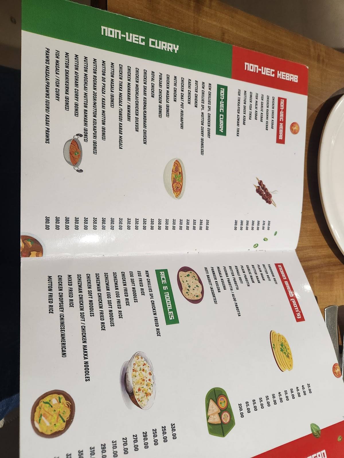 New Chillies Restaurant & Banquets menu