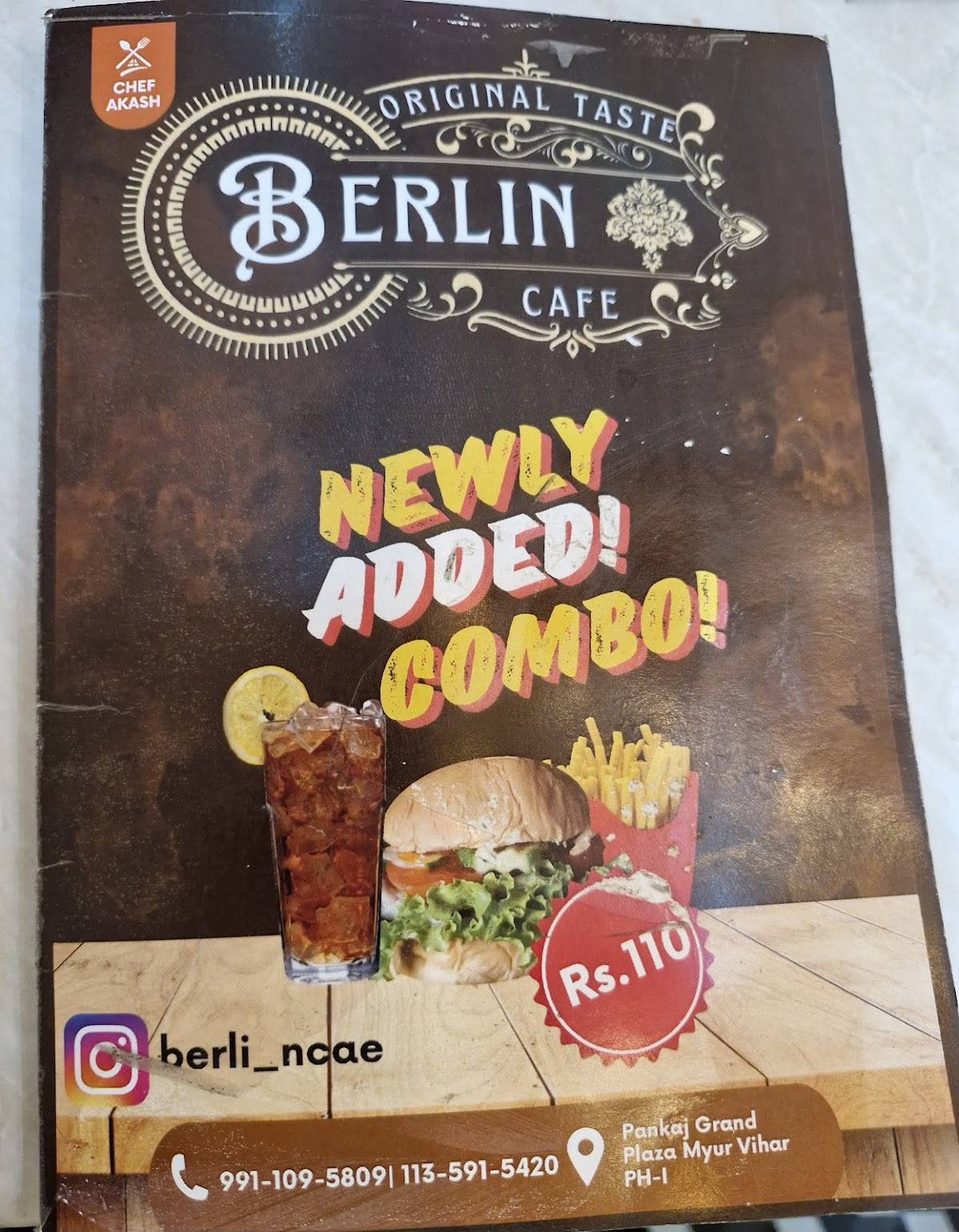 Berlin cafe menu
