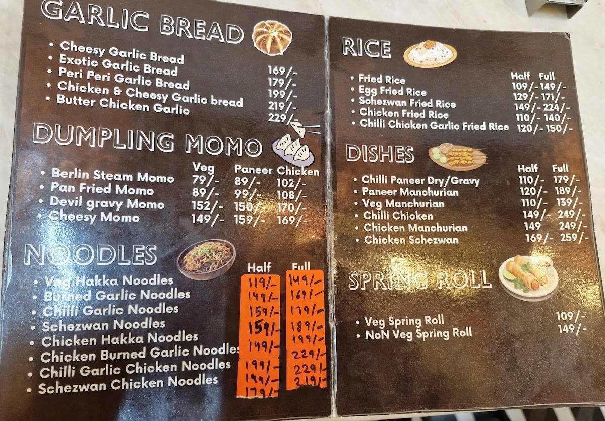 Berlin cafe menu
