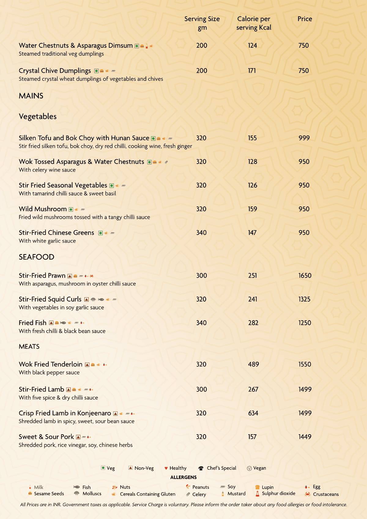 Chao Bella menu