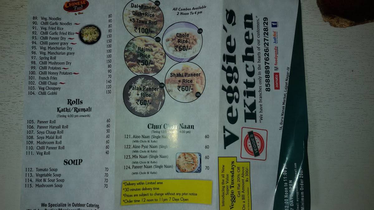 Veggie’s Kitchen menu