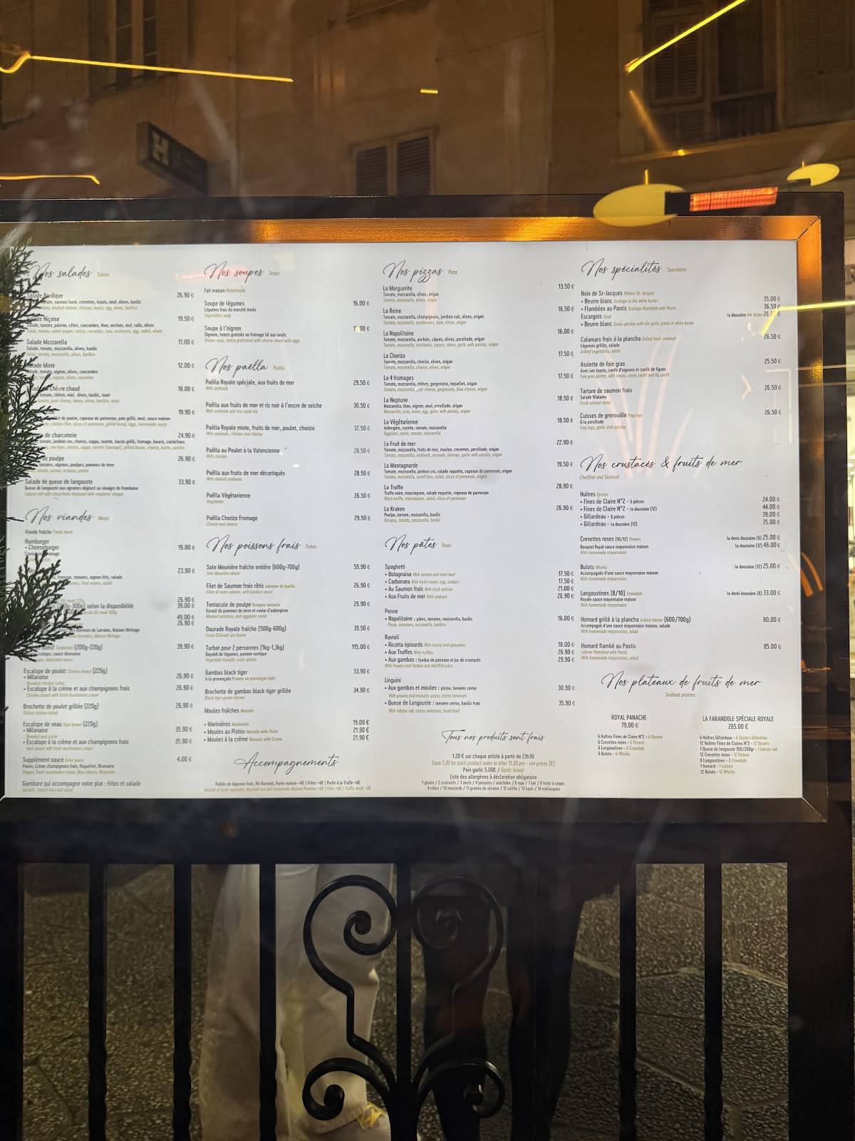 Menu de Chez Mori's