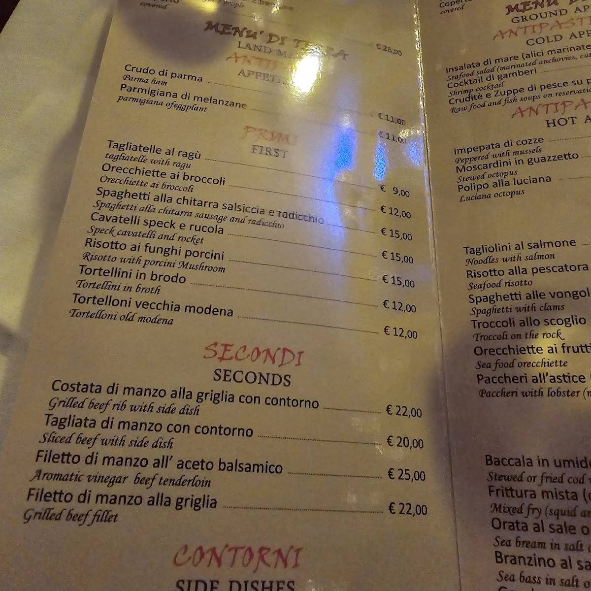 Menu di Trattoria Pane & Pomodoro 