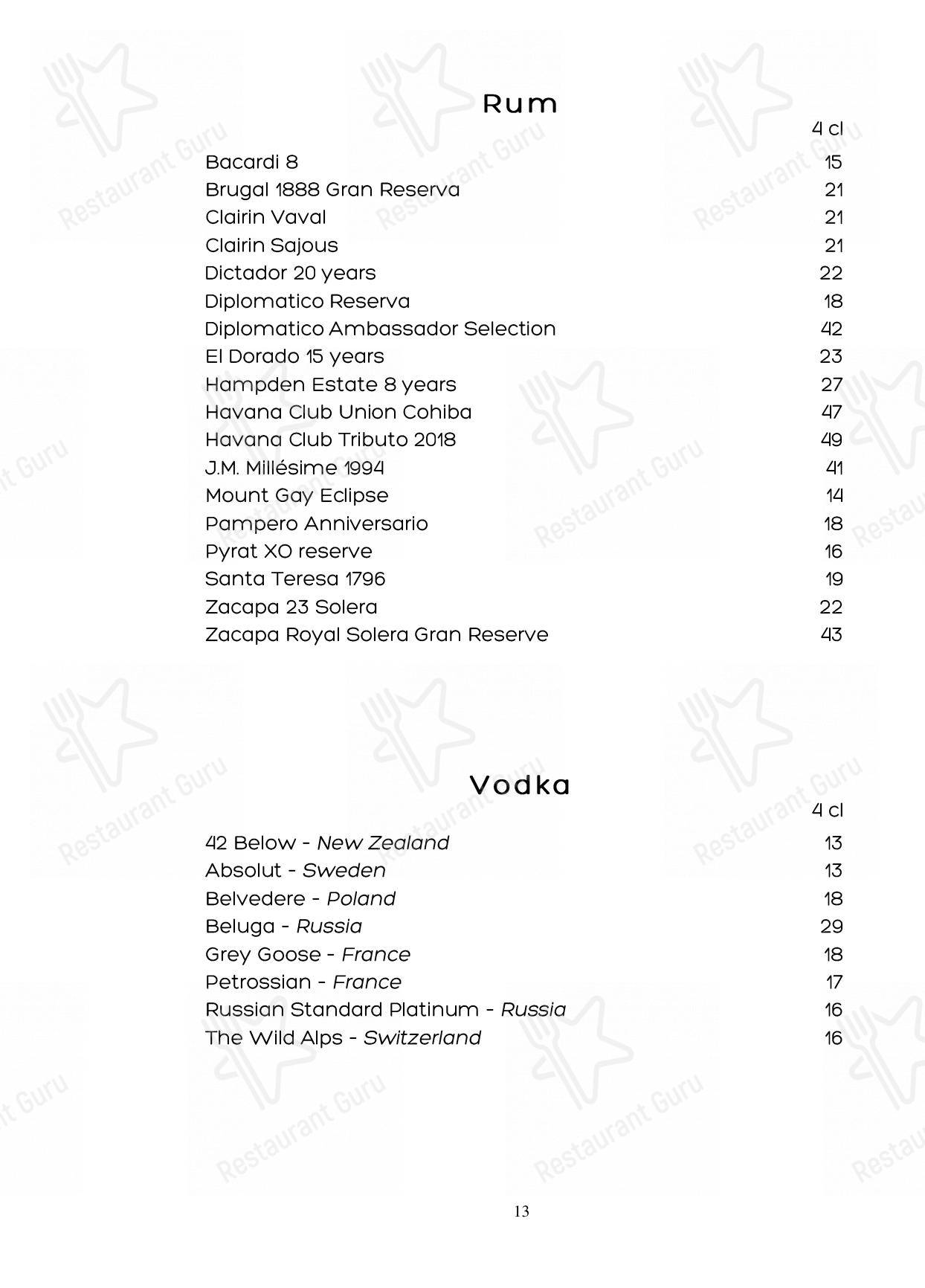 Menu per Noumi Grill & Bar in Berna