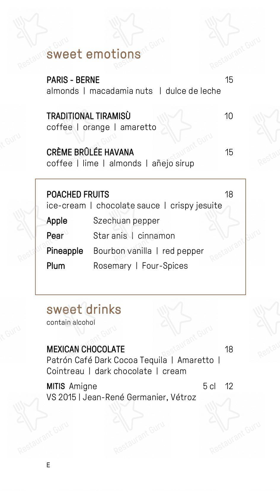 Noumi Grill & Bar in Berna - Bar menu