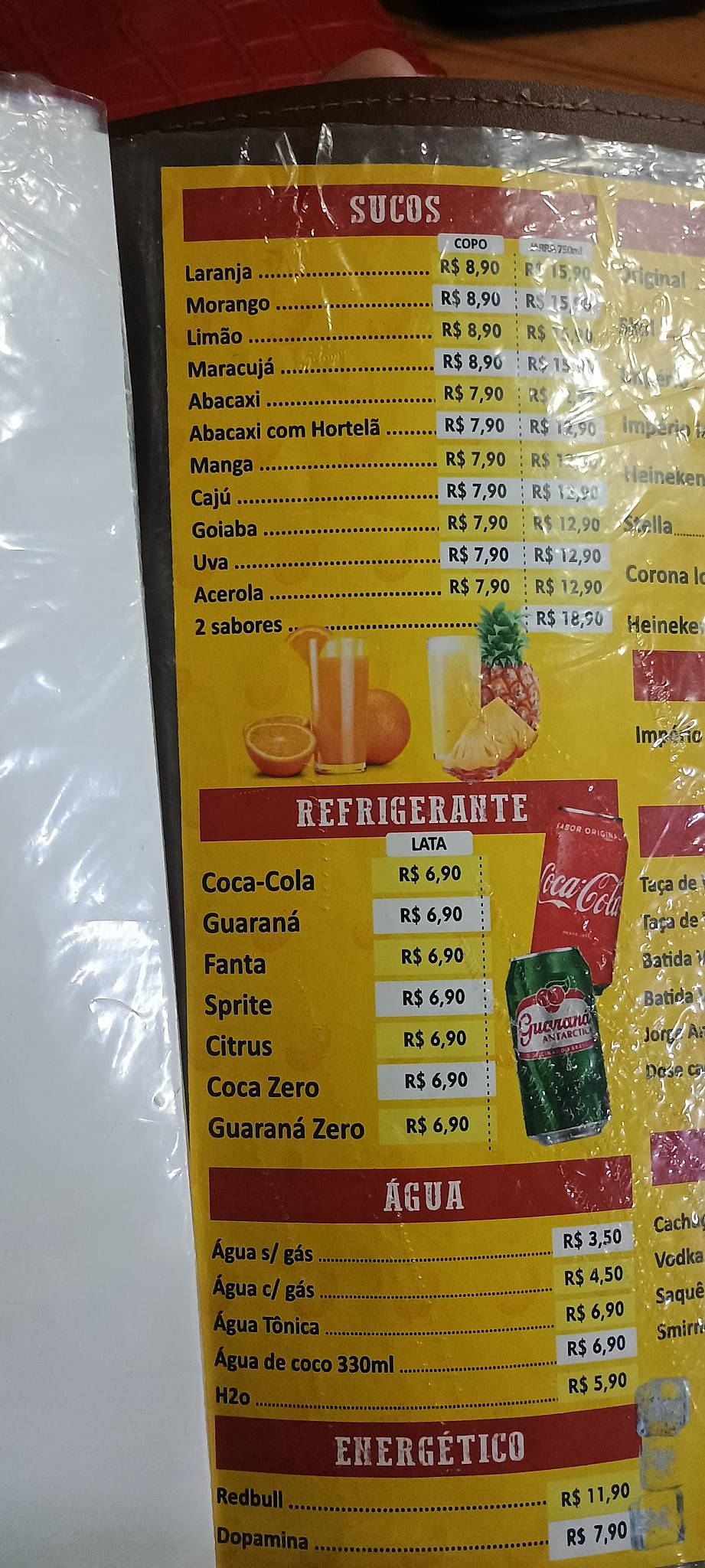 Novo Sr. Sabor cardápio