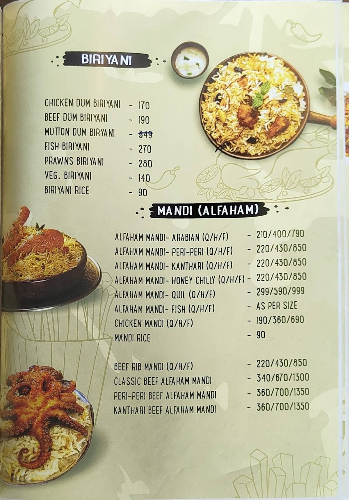 Nusrat Restaurant menu