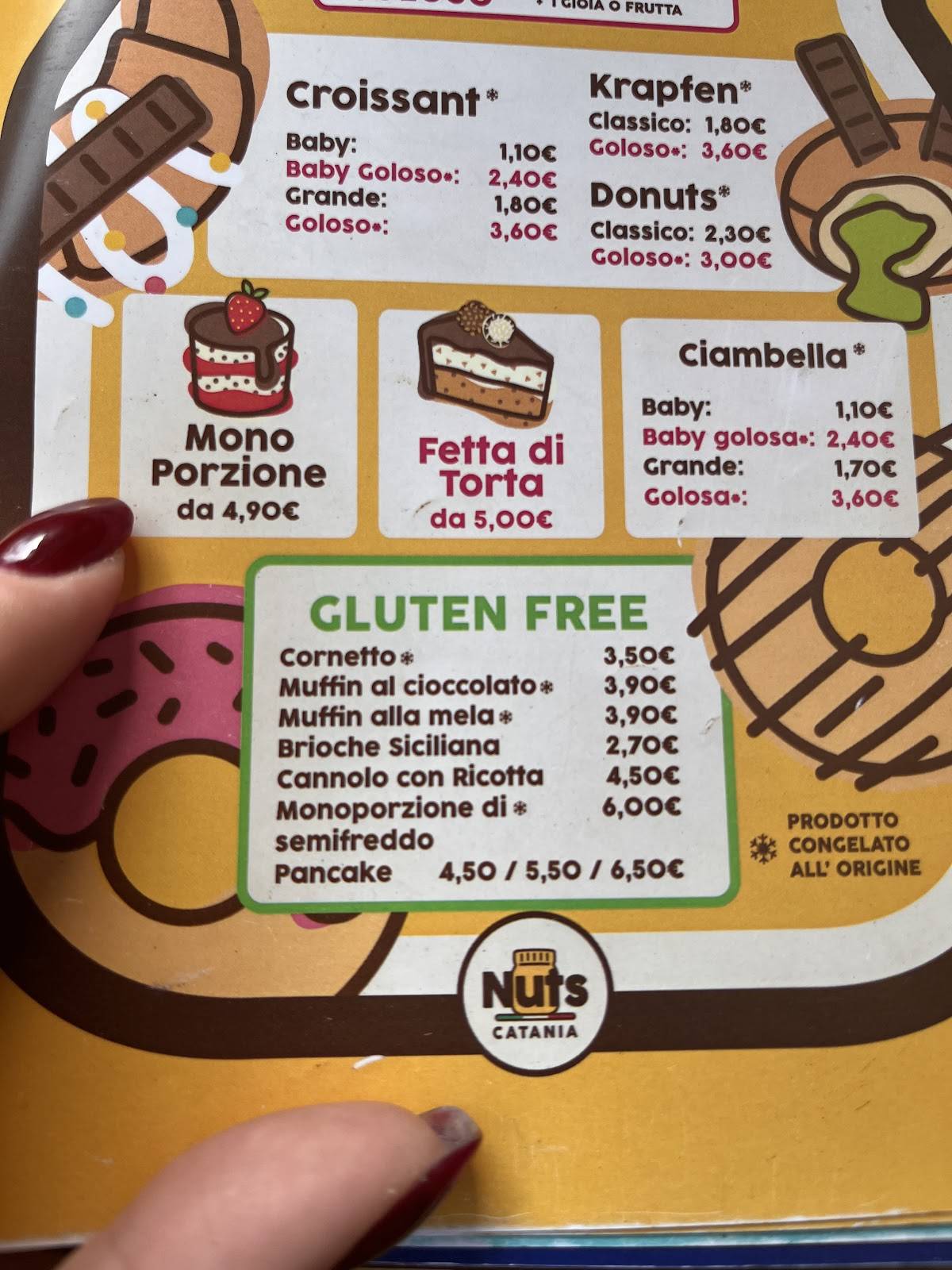 Menu di Nuts Catania 