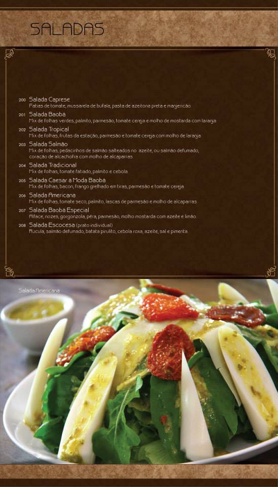 Nyã Baoba cardápio