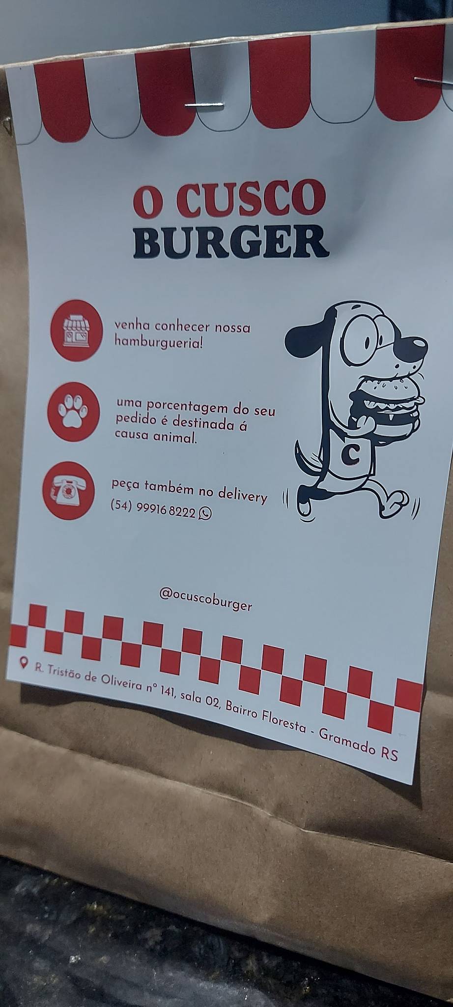 O Cusco Burger cardápio