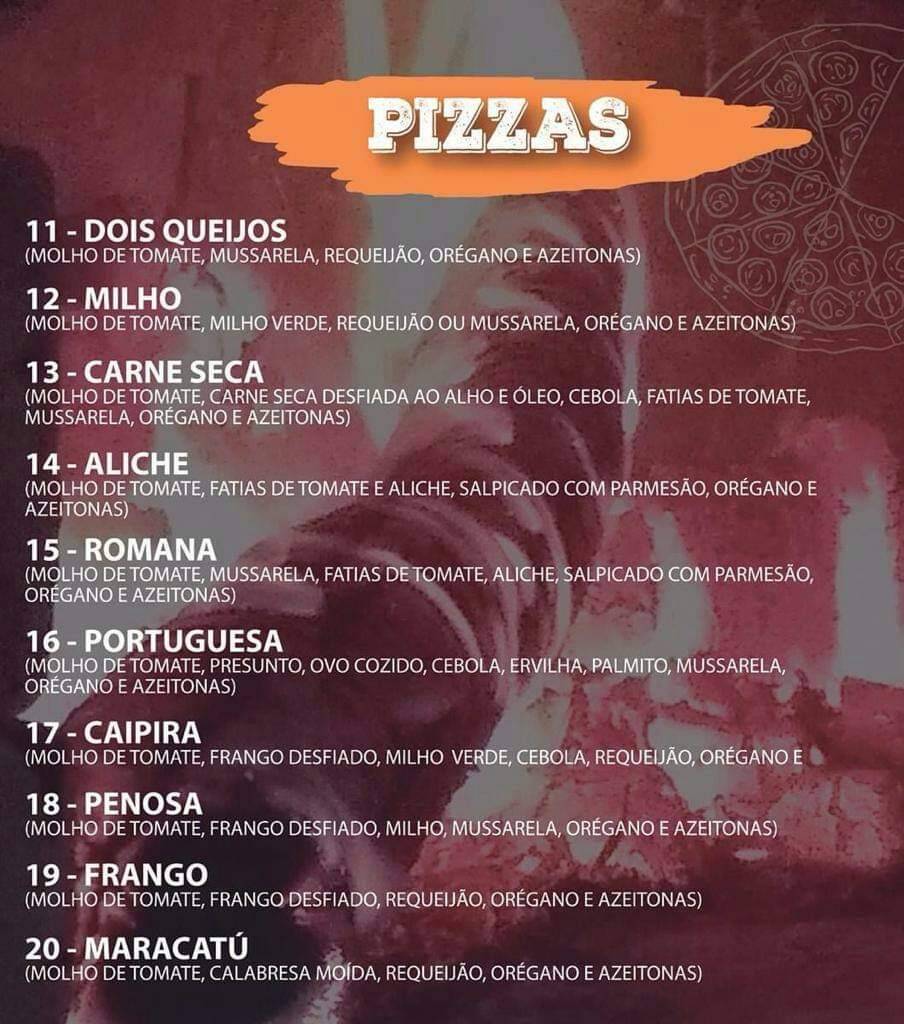 O Gordo Restaurante e Pizzaria cardápio