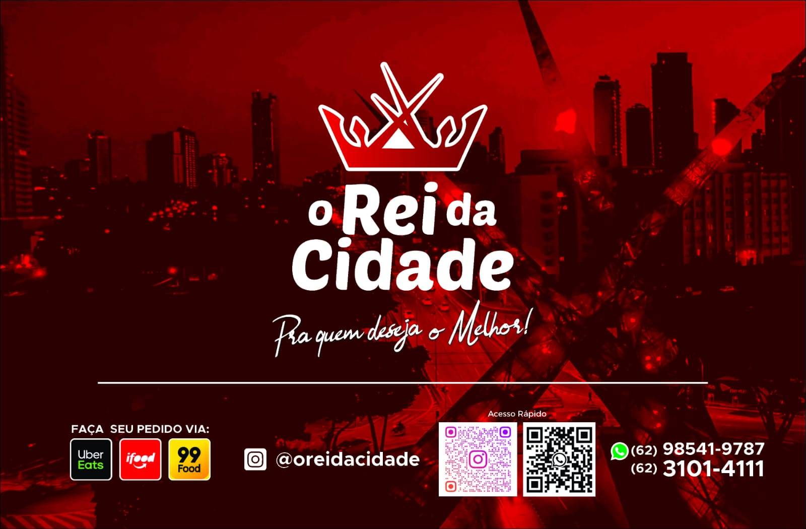 O Rei da Cidade cardápio