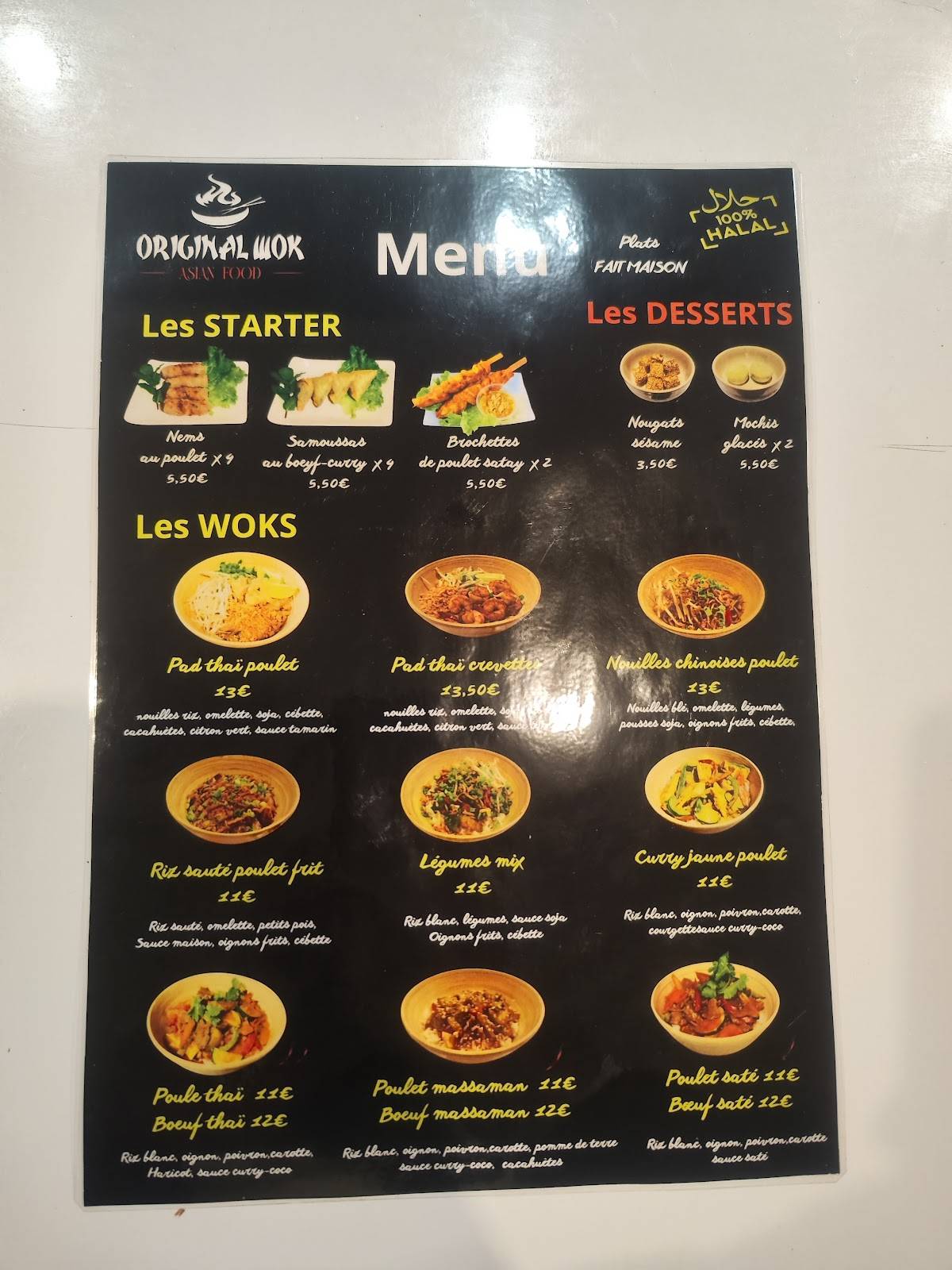 Menu de ORIGINAL WOK