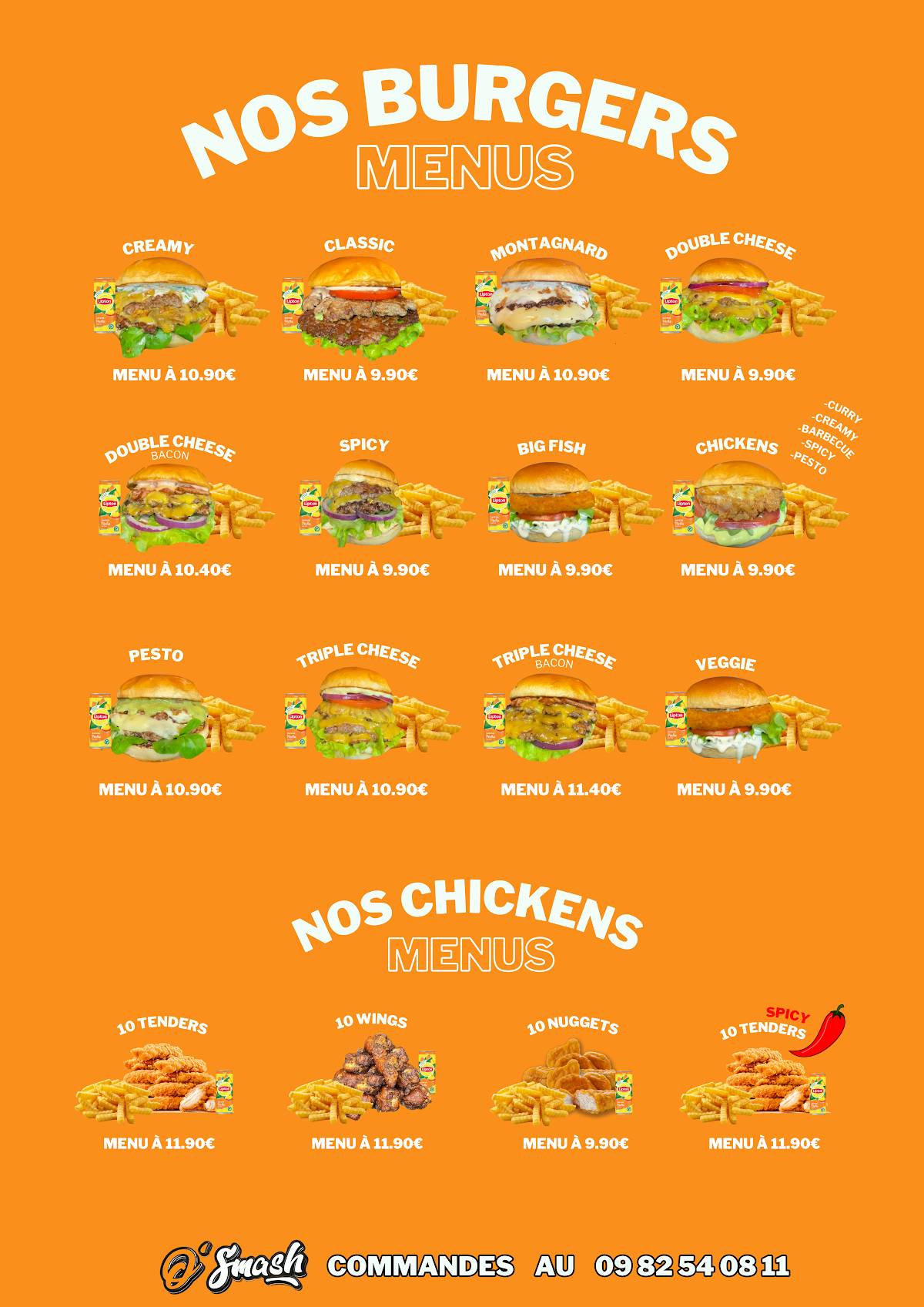 Menu de O'Smash