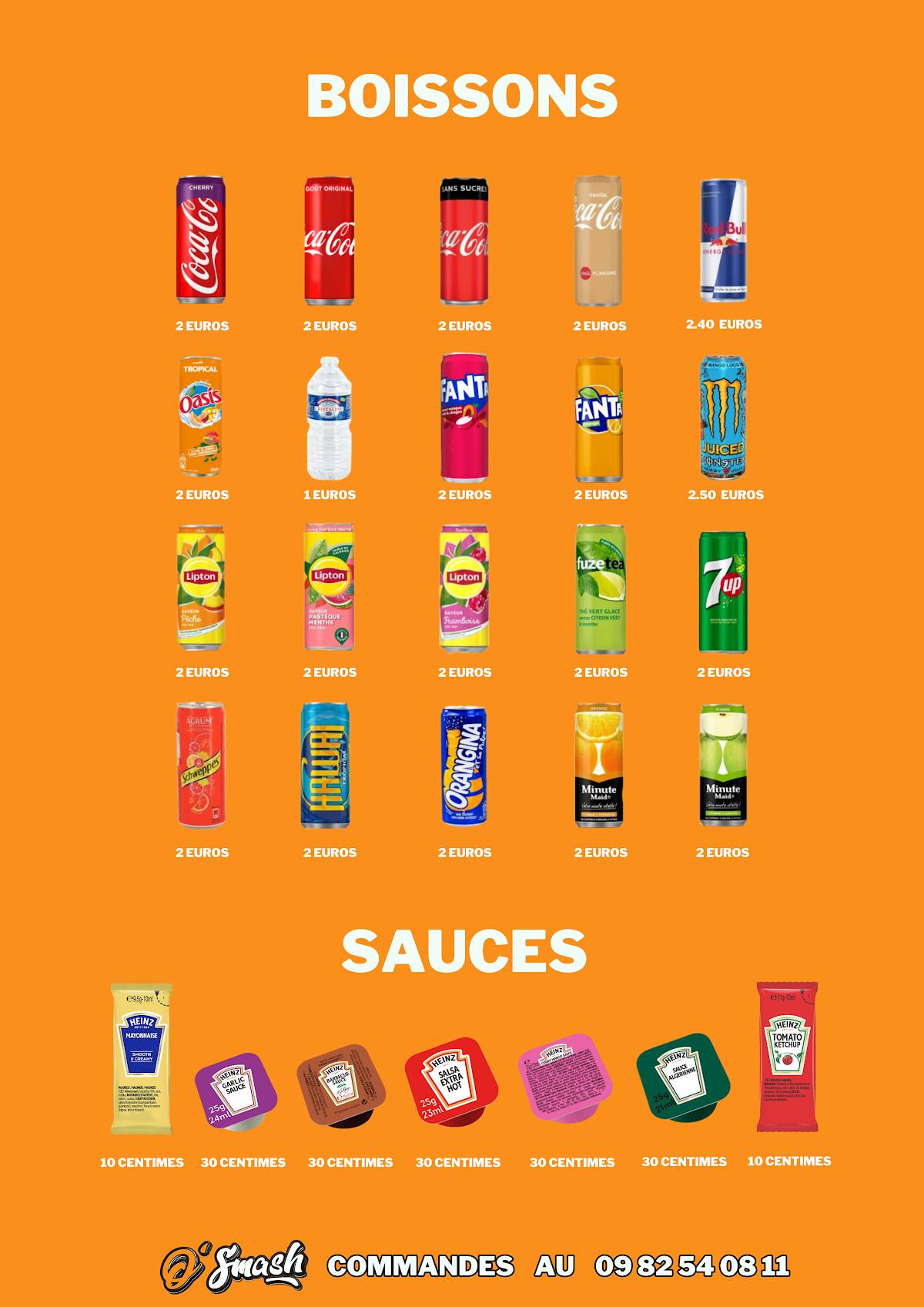Menu de O'Smash